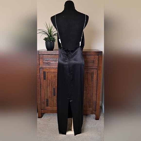 Zara  Black Satin Dress - NWOT - Picture 4 of 14